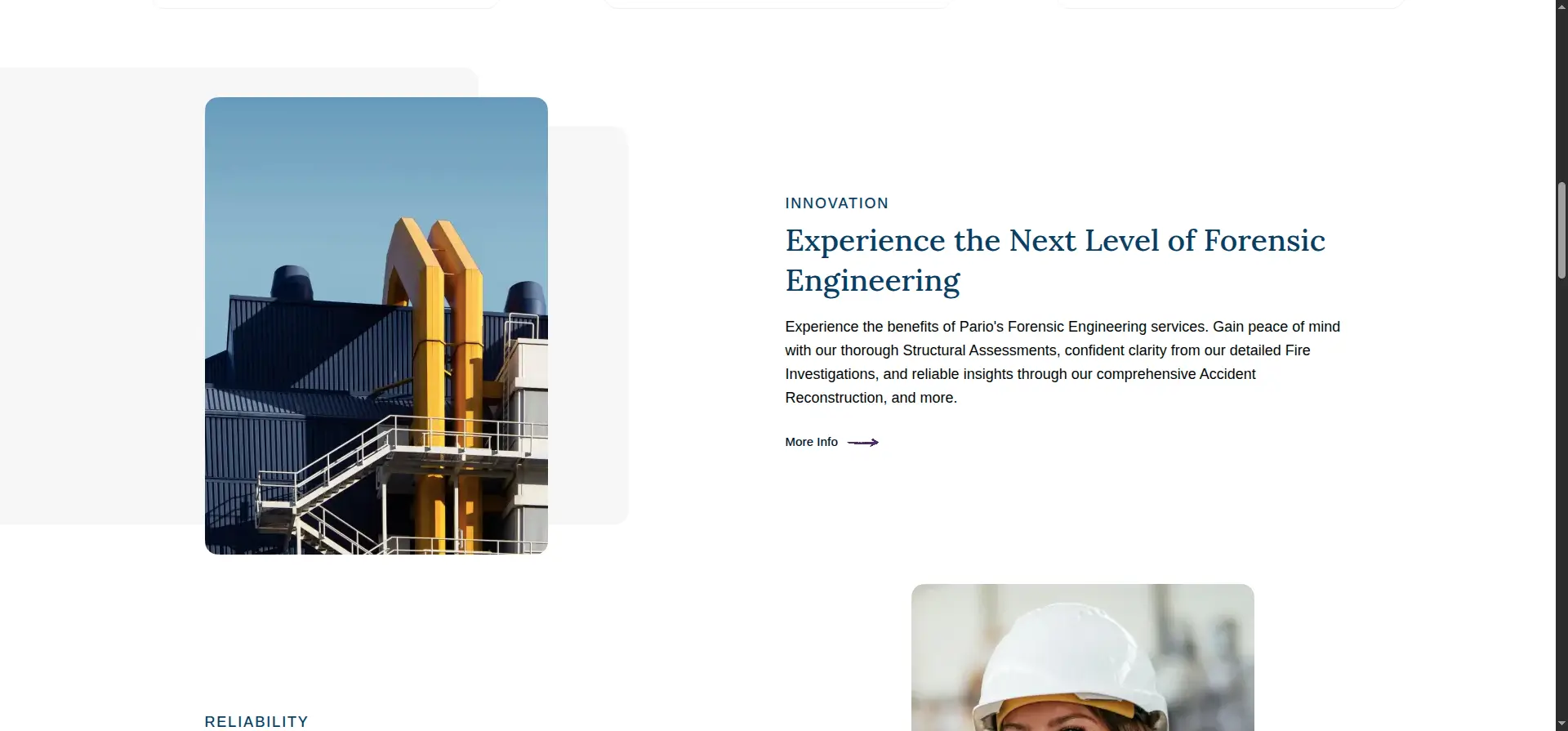 Pario content section assembled from reusable CMS regions